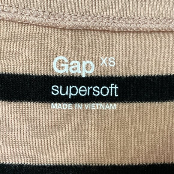 Long Beige/Black Stripe Top - Picture 3 of 4